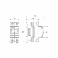 Автоматический выключатель Werkel 2P C50A 4,5кА W902P504