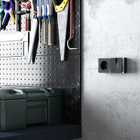 Выключатель двухклавишный с подсветкой Gallant черный/хром WL15-03-03 Werkel