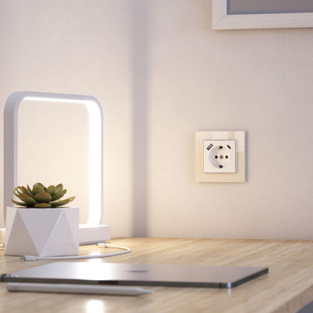 Рамка на 1 пост (молочный, стекло) W0011141 Werkel