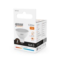 Лампа cветодиодная Gauss GU5.3 7W 3000K матовая 13517