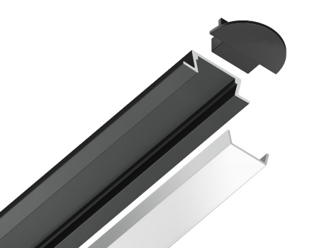 Алюминиевый встраиваемый профиль Ambrella Light Alum Profile GP1001BK