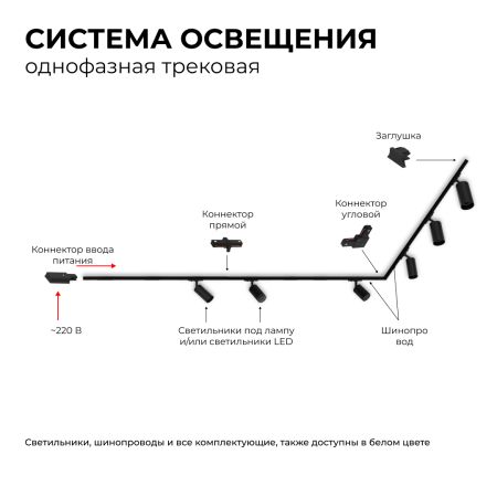 Трековый однофазный светильник Apeyron 25-04