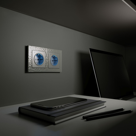 Рамка Werkel Hammer на 2 поста серебряный W0022406