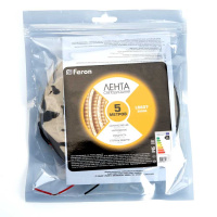 Светодиодная влагозащищенная лента Feron 14,4W/m 60LED/m 5050SMD теплый белый 5M LS607 27654