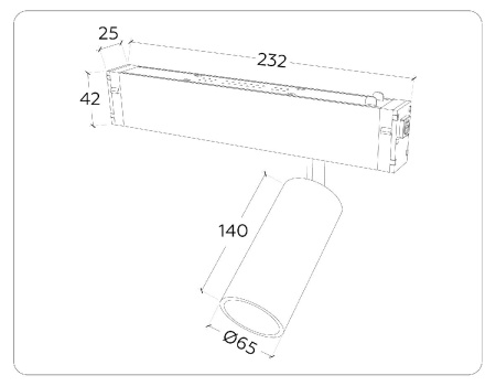 Трековый магнитный светильник Ambrella Light Magnetic 220V GL1232