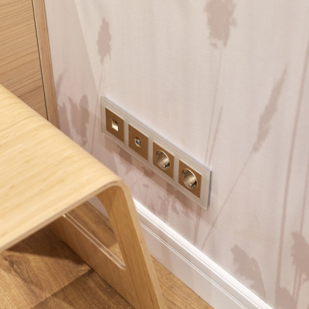 ТВ-розетка оконечная шампань рифленая WL10-TV Werkel