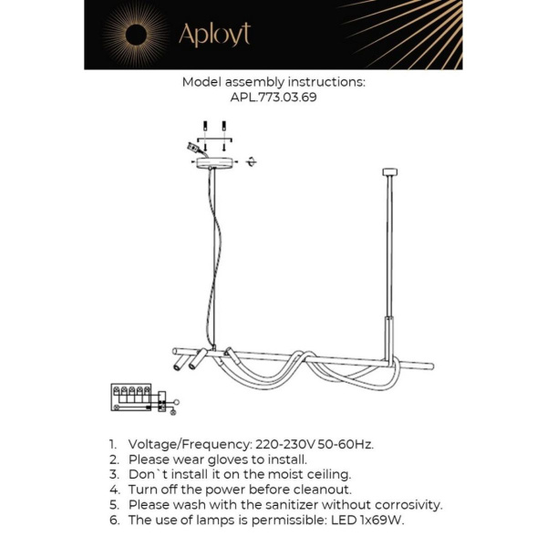 Подвесной светильник Aployt Sindrillon APL.773.03.69