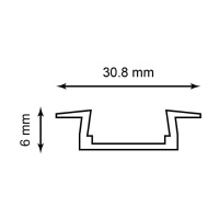 Профиль для светодиодной ленты Feron CAB252 10293 серебро 2м встраиваемый
