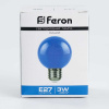 Лампа светодиодная Feron E27 3W синий Шар Матовая LB-37125906