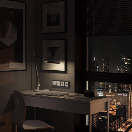 Рамка на 4 поста Acrylic (графит) W0042704 Werkel