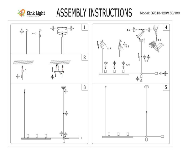 Люстра на штанге Kink Light Рия 07618-120,19