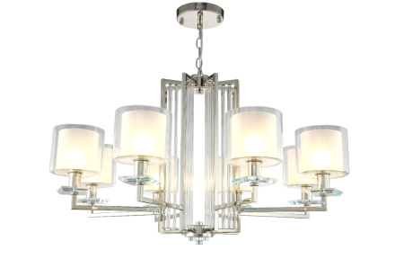 Подвесная люстра Crystal Lux Nicolas NICOLAS SP-PL8 NICKEL/WHITE