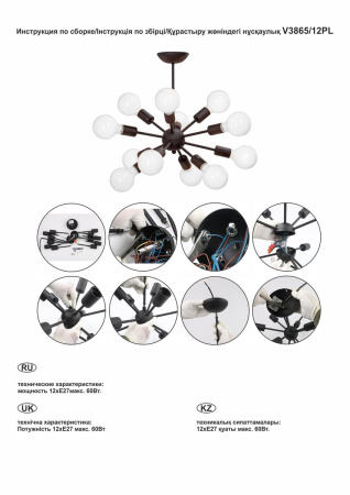 Потолочная люстра Vitaluce V3865/12PL