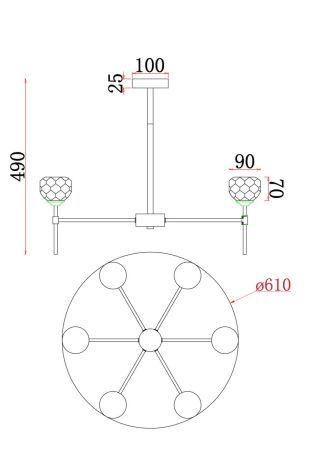 Люстра на штанге Freya Blowball FR5236PL-06BS