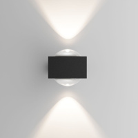 Уличный настенный светильник Elektrostandard Lenses черный 35191/W 4690389216428 a070458