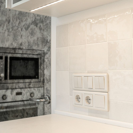 Выключатель  двухклавишный  перламутровый рифленый WL13-SW-2G Werkel