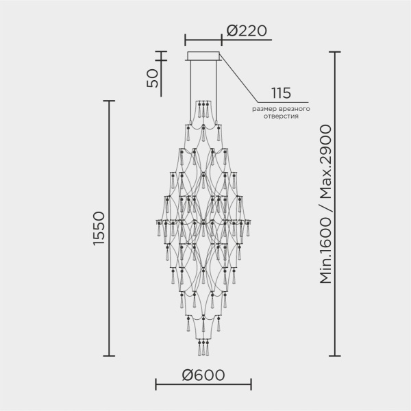 Подвесная люстра Modelux premium ML.7826.600P GD
