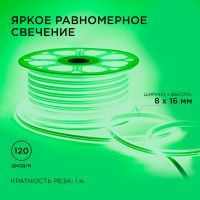 Светодиодный двусторонний неон Apeyron Стандарт 220В 2835 6Вт/м зеленый 50м IP65 17-26
