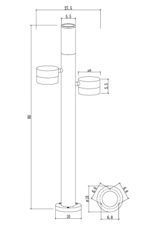 Ландшафтный светильник Arte Lamp Budapest A2360PA-3BK
