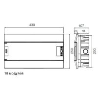 Бокс ABB Mistral41 встраиваемый 18М (1x18) белая дверь с винтовым клеммным блоком