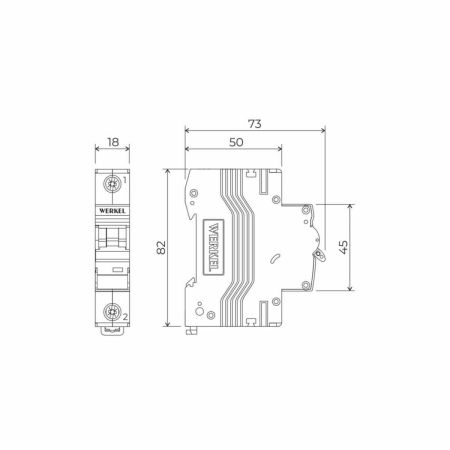 Автоматический выключатель 1P 20 A C 6 кА W901P206 Werkel
