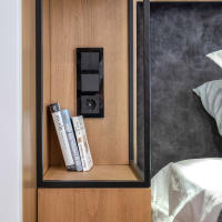 Выключатель двухклавишный проходной черный матовый WL08-SW-2G-2W Werkel