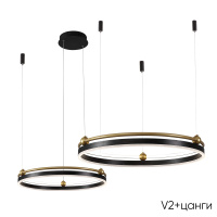 Подвесная люстра Crystal Lux FERNANDO SP123W LED  BLACK/GOLD