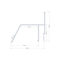 Алюминиевый профиль для натяжного потолка Apeyron 08-60