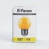 Лампа светодиодная Feron E27 1W желтый Шар Матовая LB-37 25879