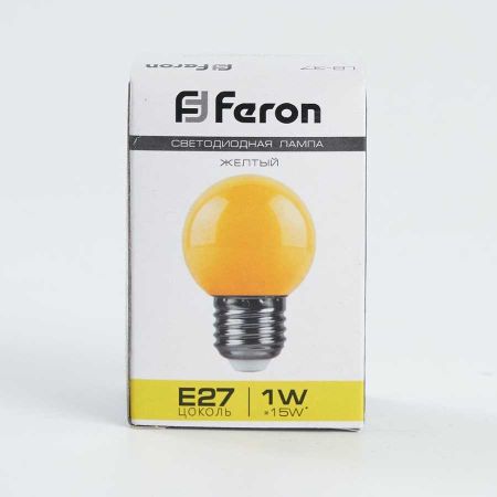 Лампа светодиодная Feron E27 1W желтый Шар Матовая LB-37 25879