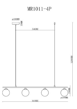 Подвесной светильник MyFar Stacy MR1011-4P