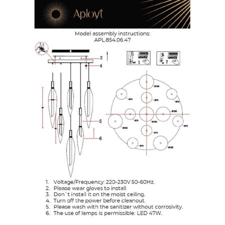 Подвесная люстра Aployt Emilin APL.854.06.47
