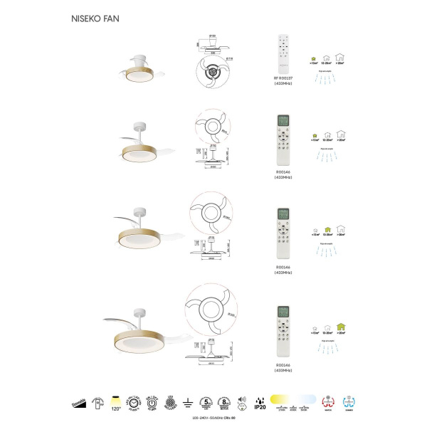 Люстра-вентилятор Mantra Niseko Fan 9063