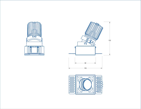 Встраиваемый светильник Fiberli MR1215 (квадратная рамка) 12130104