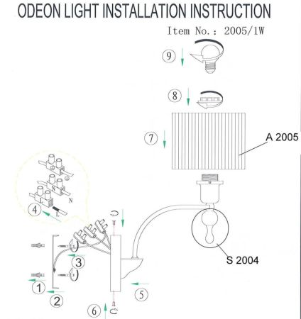 Бра Odeon Light Viga 2005/1W