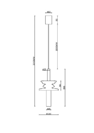 Подвесной светильник Maytoni Sound Wave MOD255PL-01B1