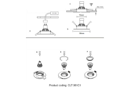 Встраиваемый светильник Crystal Lux CLT 061C1 CH