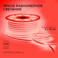 Светодиодный двусторонний неон Apeyron Стандарт 220В 2835 6Вт/м красный 50м IP65 17-25