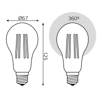 Светодиодная филаментная лампа Gauss Basic Filament E27 23W 4100K 40712232