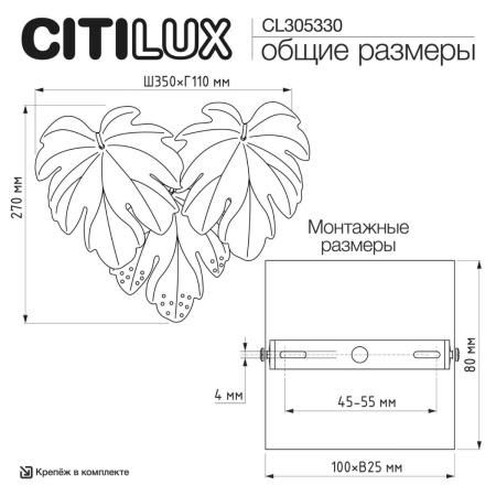 Настенный светильник Citilux Dryad CL305330