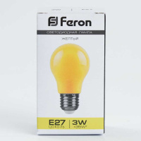 Лампа светодиодная Feron E27 3W желтый Шар Матовая LB-375 25921