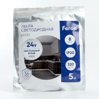 Светодиодная лента Feron LS530 24В 2110 10Вт/м 4000K 5м IP20 48264