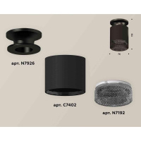 Комплект накладного светильника Ambrella light Techno Spot XS7402064 SBK/PBK/BK черный песок/черный полированный/тонированный (N7926, C7402, N7192)