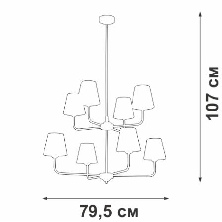 Люстра на штанге Vitaluce V3923-8/8PL