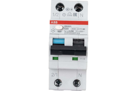 Дифференциальный автомат ABB DS201 C20A 30mA тип АС