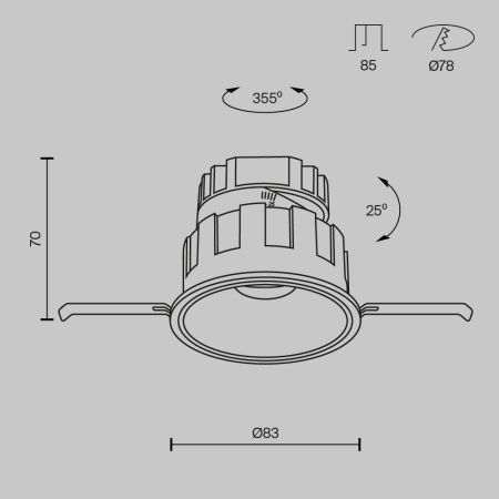 Встраиваемый светодиодный светильник Maytoni Technical Wise DL057-10W3K-B
