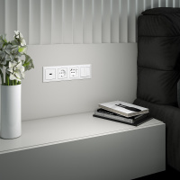 Выключатель трехклавишный белый WL01-SW-3G Werkel