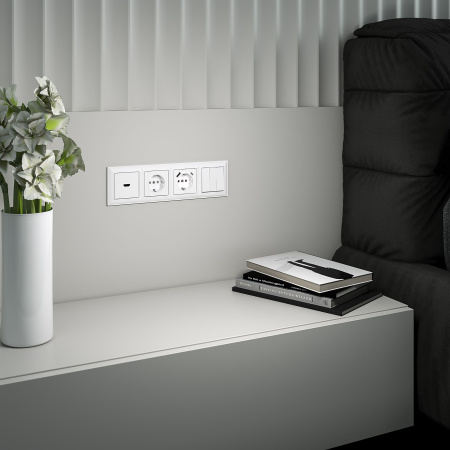 Выключатель трехклавишный белый WL01-SW-3G Werkel