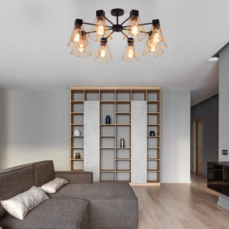 Потолочная люстра Eurosvet 70107/8 черный/латунь