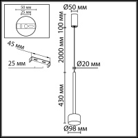 Подвесной светильник Odeon Light Hightech Laslo 7150/10L